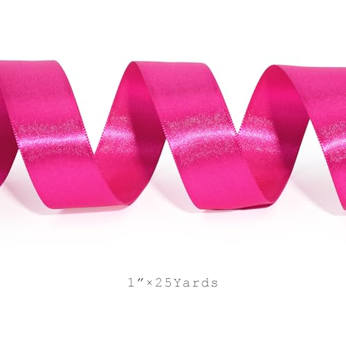 Hot Pink Satin Ribbon 1 Inch 25 Yards