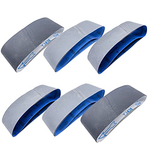 12 Pack 3 x 21 Inch Sanding Belts 600 800 1000 Grit Silicon Carbide