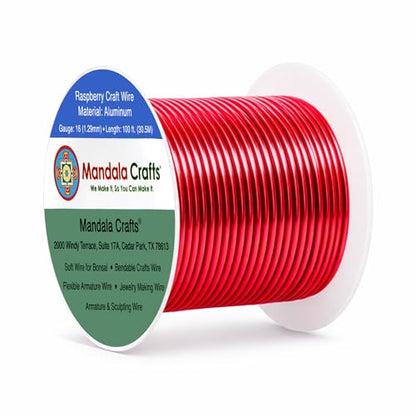 16 Gauge Raspberry Anodized Aluminum Craft Wire (100 Foot)