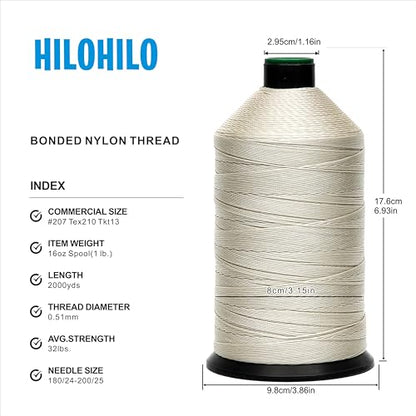 Extra Strong Bonded Nylon Thread #207 Tex210