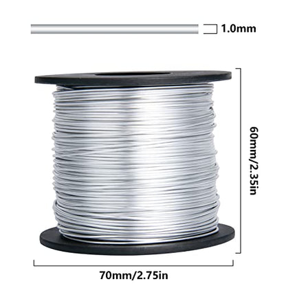 328FT 18 Gauge Bendable Silver Aluminum Craft Wire for Jewelry Making Craft (328 Foot)
