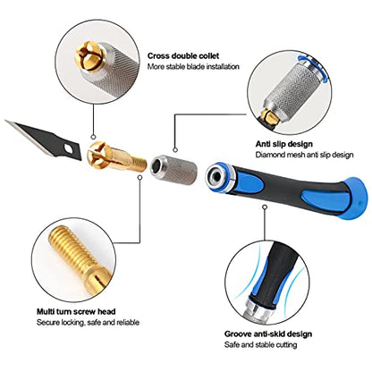 Precision Hobby Knife Set Utility Craft Knife Kit with 10PCS Blades for Art