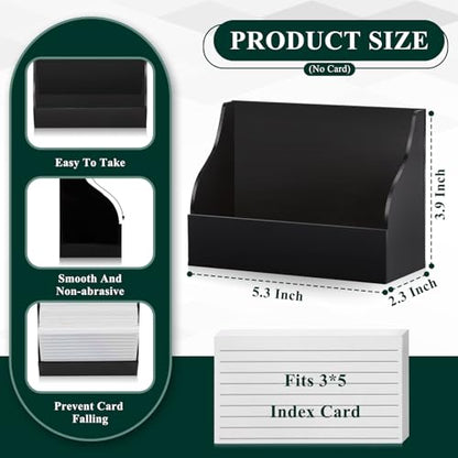 2 Pack Black Index Card Holder 3 X 5 Note Card Organizer Acrylic Index Card Box Flash Card Storage Box Postcard Display Stand Business Card Holder Desktop for Business Office