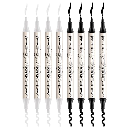 4 Black and 4 White Paint Markers Brush and Bold Dual (8 Count)