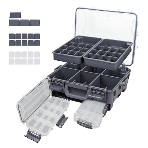 Universal Fishing Tackle Box with Two Small Tackle Tray