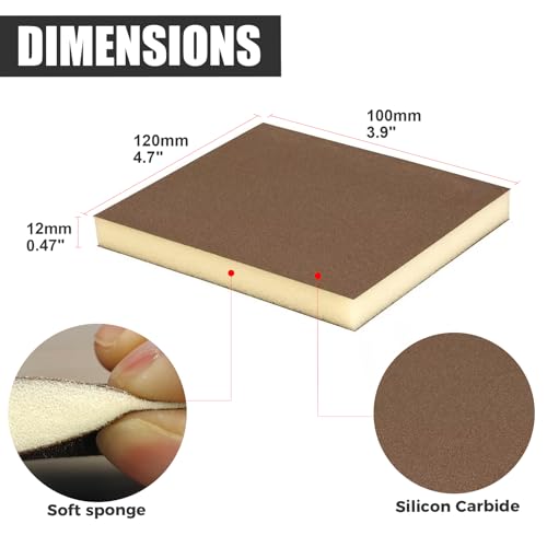 18pcs Sanding Sponge 180 grit Soft Sanding Block Washable and Reusable (18 Count)