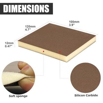18pcs Sanding Sponge 180 grit Soft Sanding Block Washable and Reusable (18 Count)