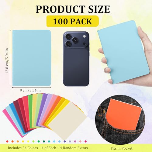 100 Pack A5 Composition Notebooks Bulk 5"x8" Notebooks Vivid Color (100 Count)
