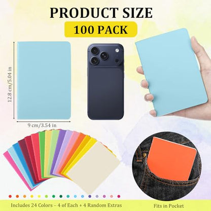 100 Pack A5 Composition Notebooks Bulk 5"x8" Notebooks Vivid Color (100 Count)