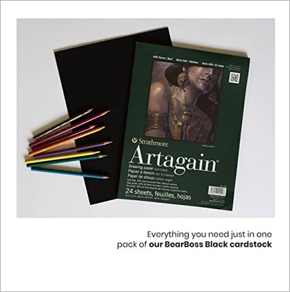 Black Colored Cardstock Thick Paper 50 Sheets