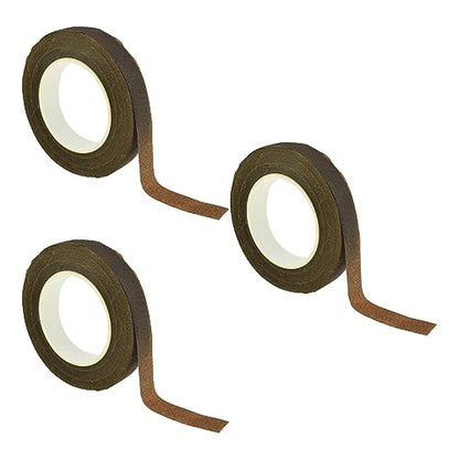 Brown 3Rolls 0.5Inch Wide Floral Tape