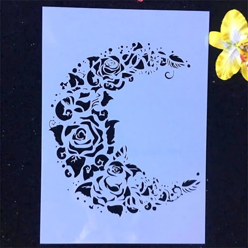 A4 Reusable Moon Flower Stencil for Painting