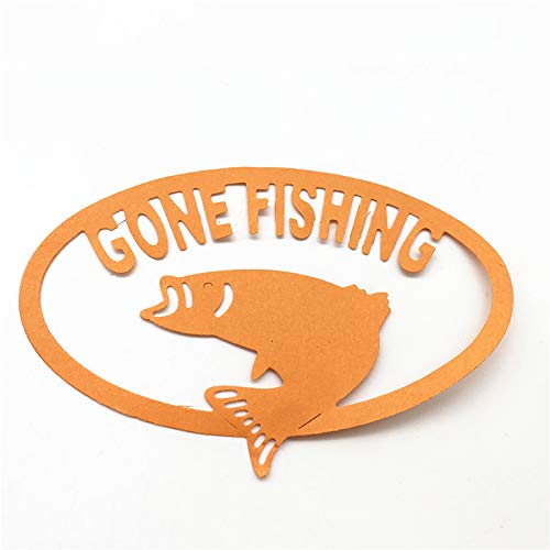 Metal Gone Fishing Words Cutting Dies (2 Count)
