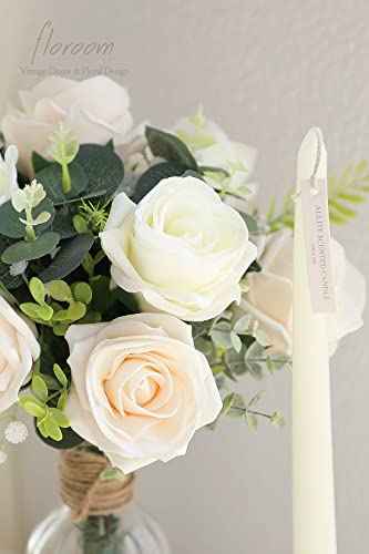 Artificial Flowers 20pcs Real Looking Ivory High (20 Count)