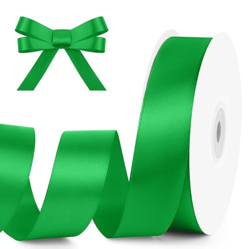 1" x 50 Yards Green Satin Ribbon Crafts Gift Wrapping (150 Foot)