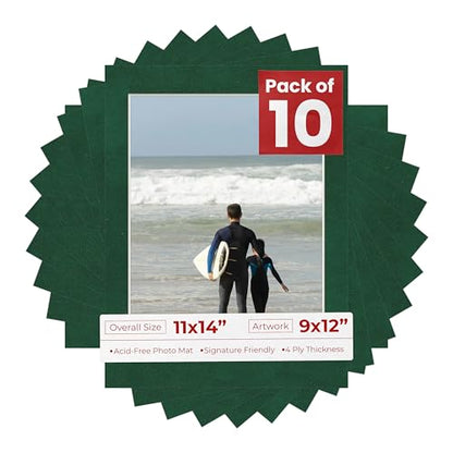Pack of TEN 11x14 Mats Bevel Cut for 9x12 Photos (10 Count)