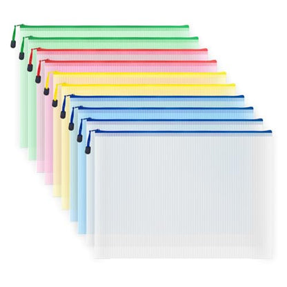 10 Pcs Zipper File Bags (10 Count)