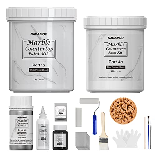 White Marble Countertop Paint Kit for Kitchen Bathroom (35 Fl Oz)