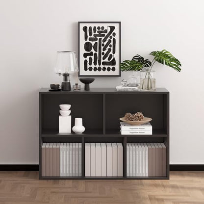 Wooden 5 Cube Storage Organizer with Closed Back Panel