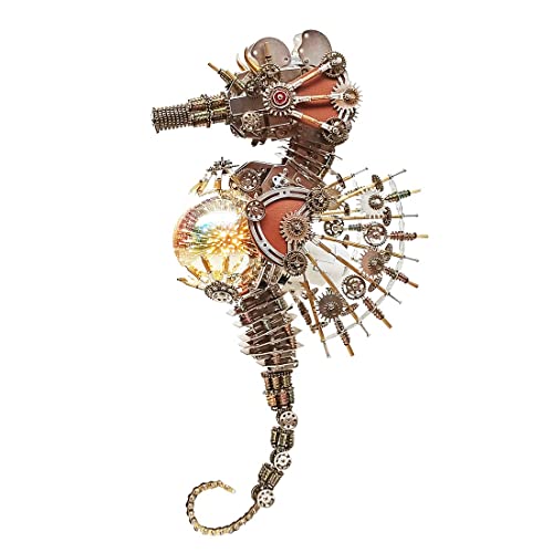 Meatalkitor 3D Puzzle Steampunk Seahorse Lamp (2100 Count)
