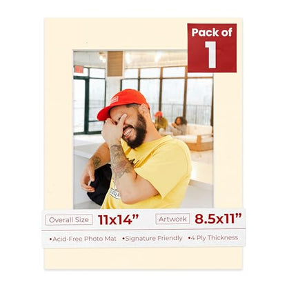 11x14 Mat Bevel Cut for 8.5x11 Photos