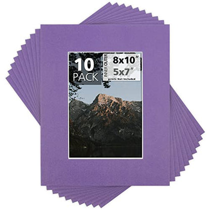 Mat Board Center 10 Pack 8x10 Photo Mats for 5x7 Picture
