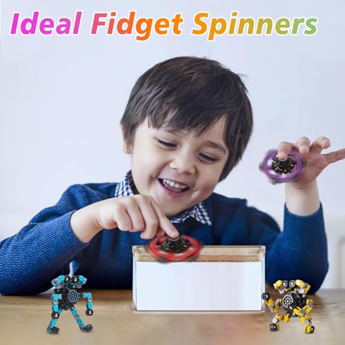 Transformable Fidget Spinners 16 Pcs for Kids and Adults Stress Relief Sensory Toys for Boys and Girls Fingertip Gyros for Party Favors Easter Gifts for Kids (16 Count)