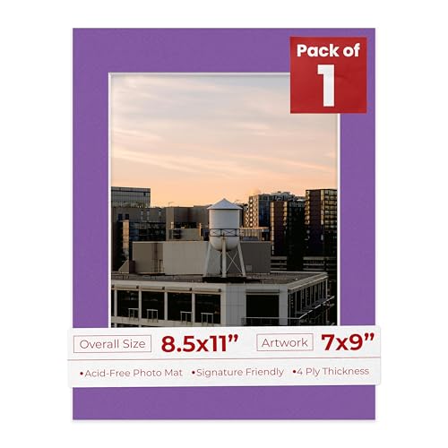 8.5x11 Mat Bevel Cut for 7x9 Photos