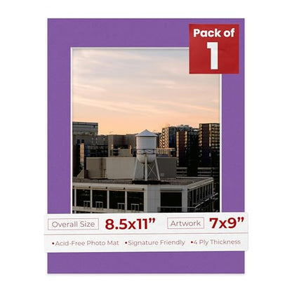 8.5x11 Mat Bevel Cut for 7x9 Photos