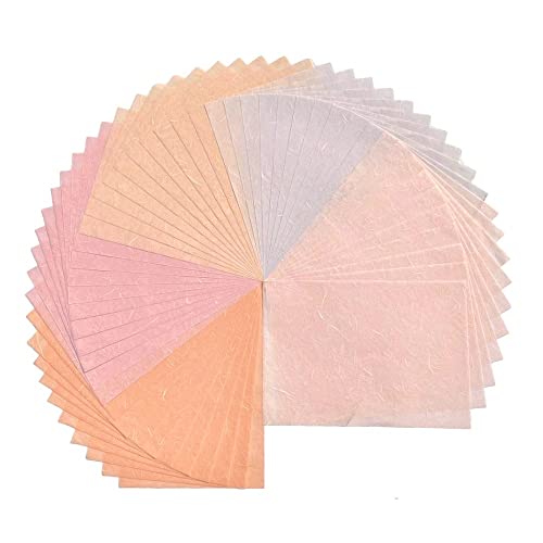 A4 Natural Fiber Mulberry Paper Sheets Art Tissue Washi Paper Design Craft Art Origami Suppliers Card Making Writing Painting 50 Sheets (50 Count)