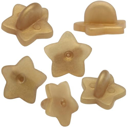100 Pack Gold Star Shape Rubber Pin Backs (100 Count)