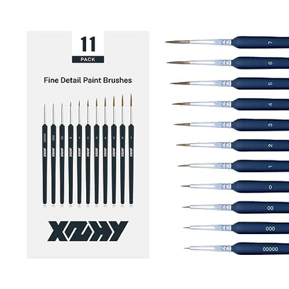 11Pcs Fine Detail Paint Brushes Set Fine Tip Paint Brush Miniature Mini Paints Brush for Watercolor