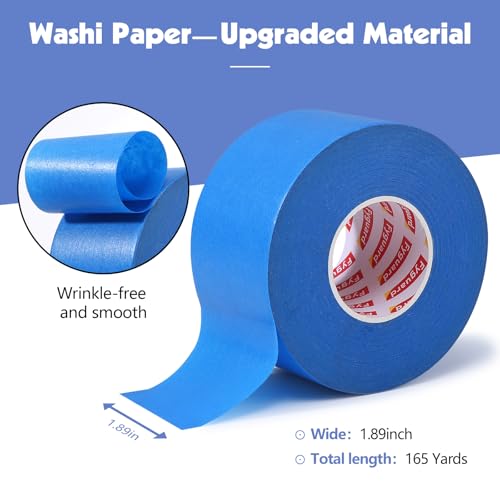 3 Rolls Blue Painters Tape 2inch Wide Painters Tape Bulk (3 Count)