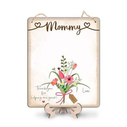 DIY Baby's First Mothers Day Handprint Flowers Hanging Sign
