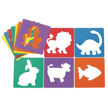 EANST Animal Shape Stencils Set of 12 8" Plastic Stencils for Kids Arts and Crafts Material (12 Count)