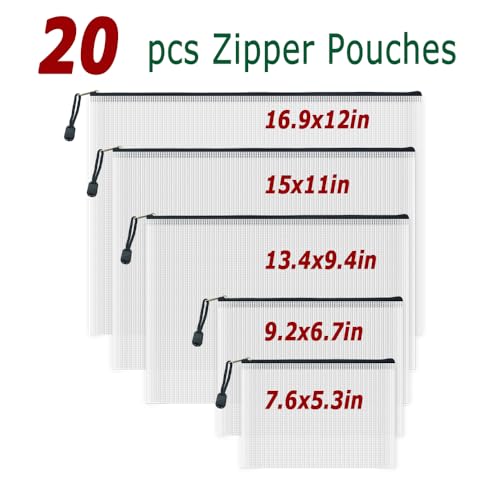 20pcs Mesh Zipper Pouch Bags