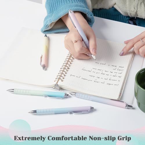 Gel Pens Fine Point 0.7mm Black Ink Gel Pen Retractable Cute Pens for Smooth Writing School Office Supplies (18 Count)