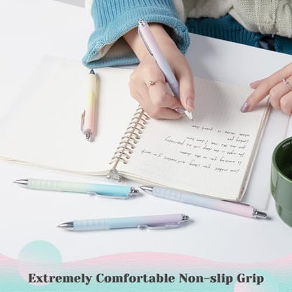 Gel Pens Fine Point 0.7mm Black Ink Gel Pen Retractable Cute Pens for Smooth Writing School Office Supplies (18 Count)
