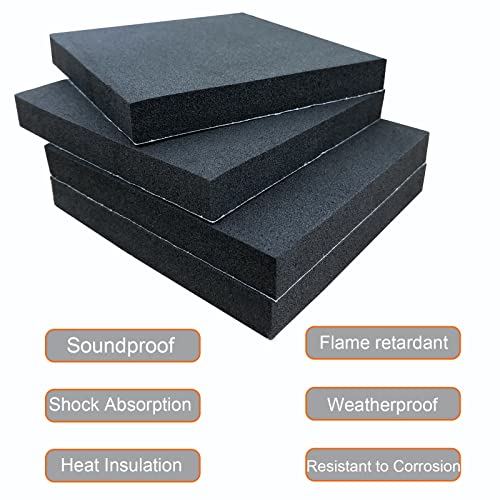 8 Pcs Black Adhesive Foam Pads Closed Cell Foam Sheets 1 (8 Count)