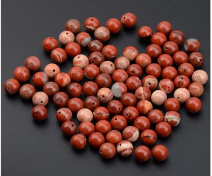 90pcs Adabele Natural Red River Jasper Gemstone 8mm Round Beads (88 Count)