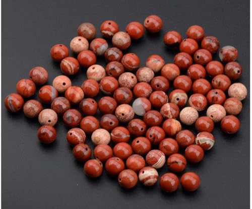 35pcs Adabele Natural Red River Jasper Gemstone 10mm Round Beads (34 Count)
