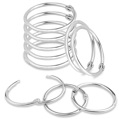 Loose Leaf Binder Rings 1 Inch Metal Book Ring Clip for Index Card