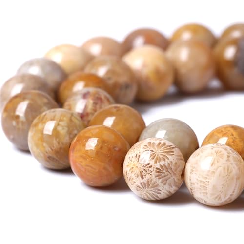 6MM Coral Jade Stone Beads Chrysanthemum Gemstone Round Crystal Energy Jade Beads for Jewelry and Bracelets Making 60pcs 1 Strands 16"