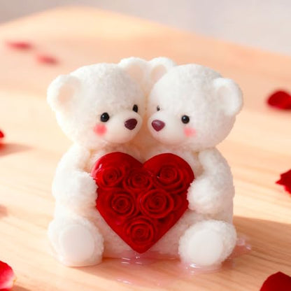 Rose Bear Heart Cylinder Candle & Resin Mold