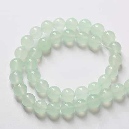 4mm 90pcs Natural Green Jade Chalcedony Beads Energy Healing Power Stone Beads for Jewelry Making Round Loose Beads DIY Bracelet 15"