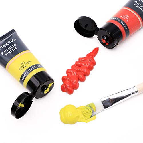 7 Colors Acrylic Paint 6x60ml & 1x120ml Titanium White Tube