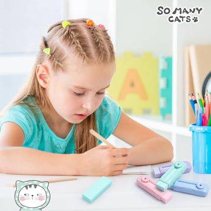4 Pcs Cute Erasers for Kids Sliding Retractable Pencil Erasers (4 Count)
