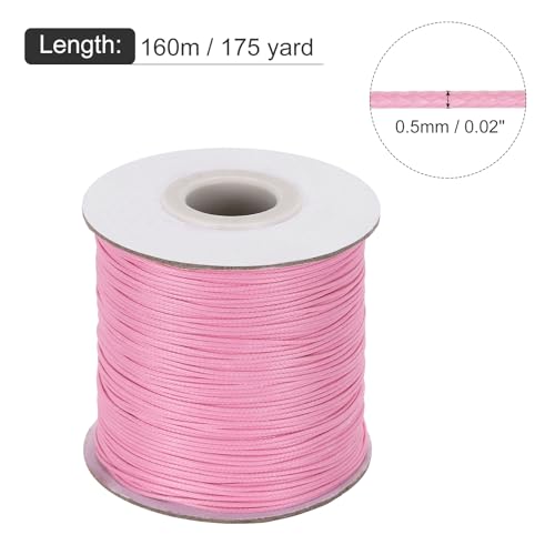 Waxed Cord 0.5mm Waxed Polyester Cord 175 Yard Wax String for Bracelet Making