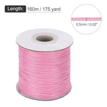 Waxed Cord 0.5mm Waxed Polyester Cord 175 Yard Wax String for Bracelet Making