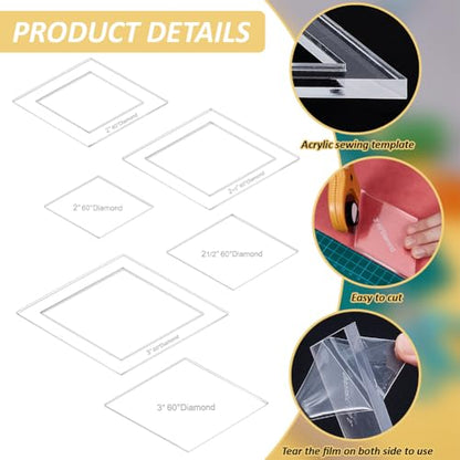 16 Sizes Diamond Quilting Template (16 Count)